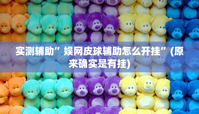 实测辅助”娱网皮球辅助怎么开挂”(原来确实是有挂)