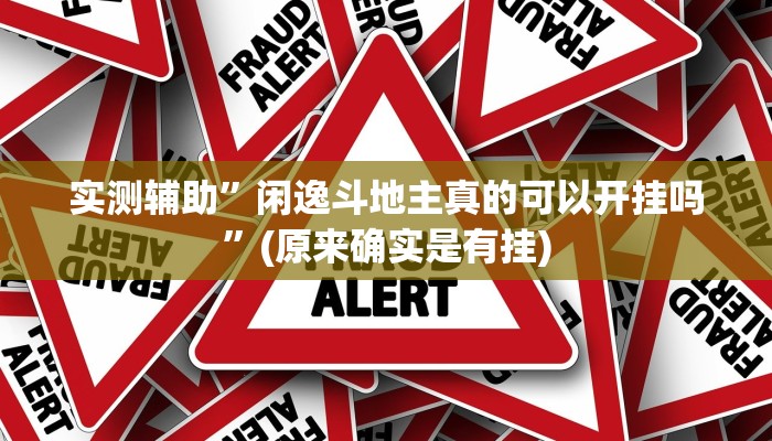实测辅助”闲逸斗地主真的可以开挂吗”(原来确实是有挂)