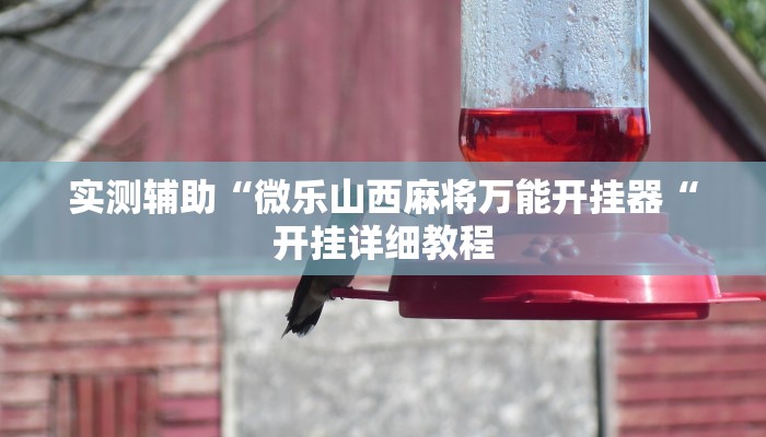 实测辅助“微乐山西麻将万能开挂器“开挂详细教程