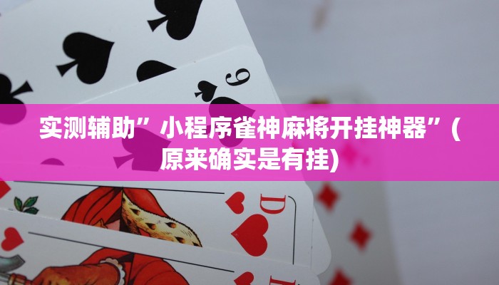 实测辅助”小程序雀神麻将开挂神器”(原来确实是有挂)