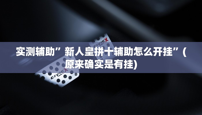 实测辅助”新人皇拼十辅助怎么开挂”(原来确实是有挂)