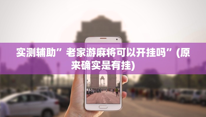 实测辅助”老家游麻将可以开挂吗”(原来确实是有挂)