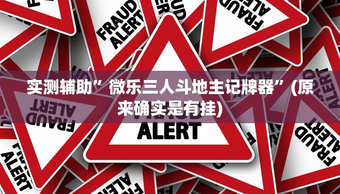 实测辅助”微乐三人斗地主记牌器”(原来确实是有挂)