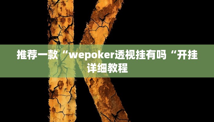 推荐一款“wepoker透视挂有吗“开挂详细教程