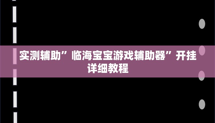 实测辅助”临海宝宝游戏辅助器”开挂详细教程