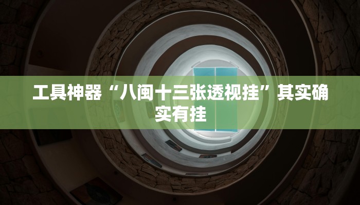 工具神器“八闽十三张透视挂”其实确实有挂