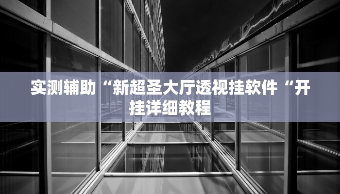 实测辅助“新超圣大厅透视挂软件“开挂详细教程