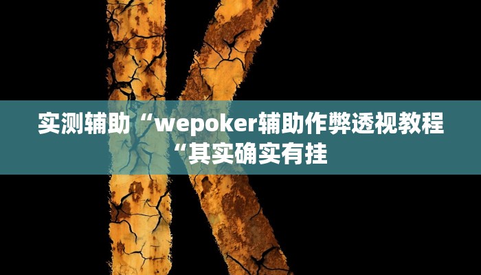 实测辅助“wepoker辅助作弊透视教程“其实确实有挂