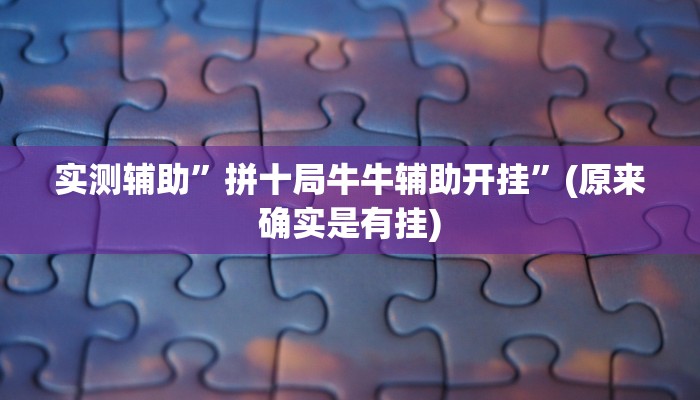 实测辅助”拼十局牛牛辅助开挂”(原来确实是有挂)