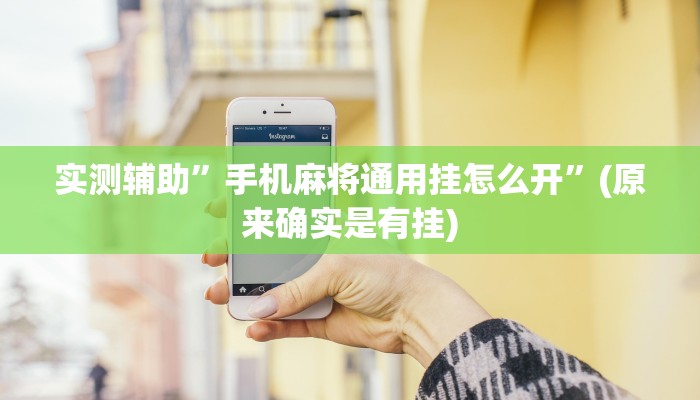 实测辅助”手机麻将通用挂怎么开”(原来确实是有挂)