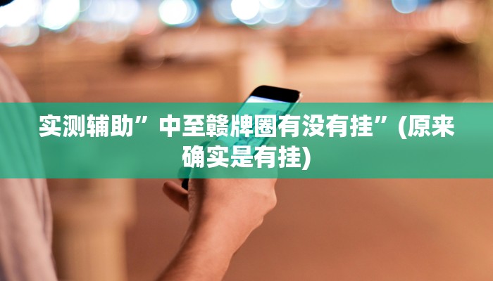 实测辅助”中至赣牌圈有没有挂”(原来确实是有挂)