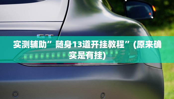 实测辅助”随身13道开挂教程”(原来确实是有挂)
