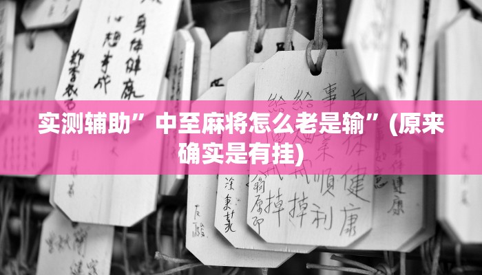 实测辅助”中至麻将怎么老是输”(原来确实是有挂)