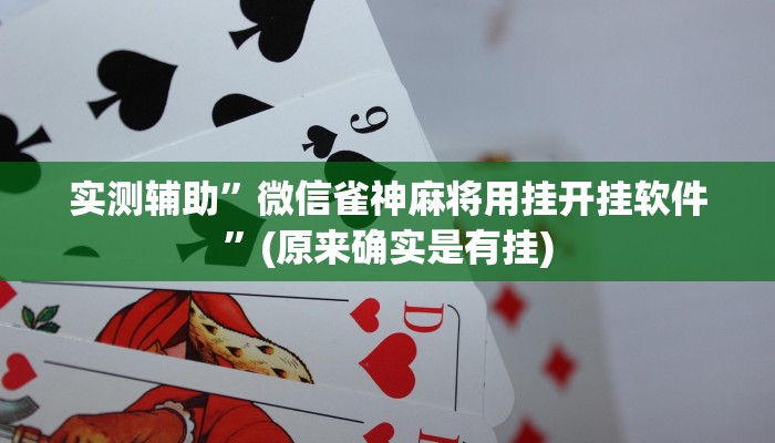 实测辅助”微信雀神麻将用挂开挂软件”(原来确实是有挂)