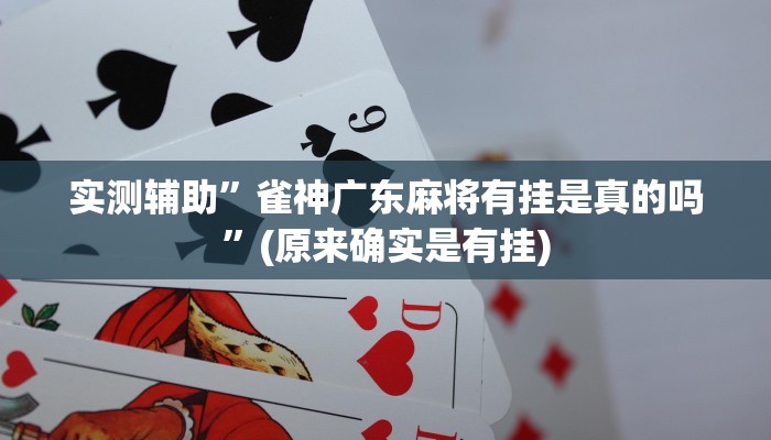 实测辅助”雀神广东麻将有挂是真的吗”(原来确实是有挂)