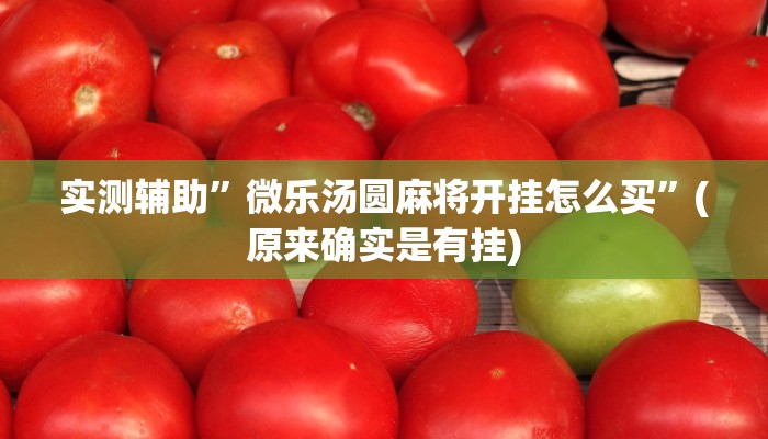 实测辅助”微乐汤圆麻将开挂怎么买”(原来确实是有挂)