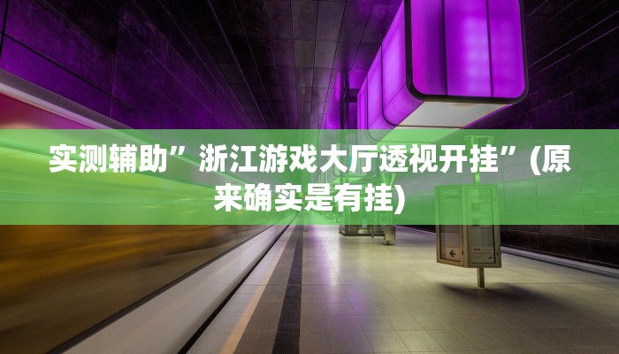 实测辅助”浙江游戏大厅透视开挂”(原来确实是有挂)