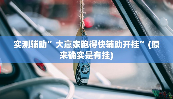 实测辅助”大赢家跑得快辅助开挂”(原来确实是有挂)