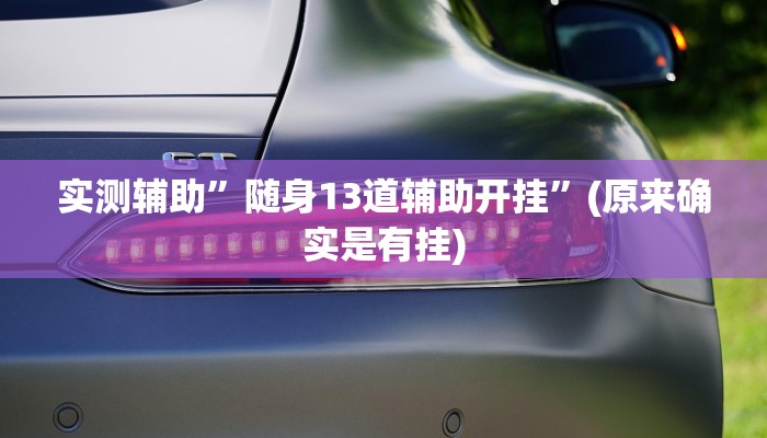 实测辅助”随身13道辅助开挂”(原来确实是有挂)