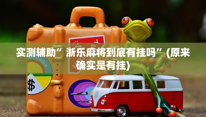 实测辅助”浙乐麻将到底有挂吗”(原来确实是有挂)