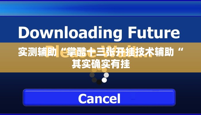 实测辅助“掌酷十三张开挂技术辅助“其实确实有挂