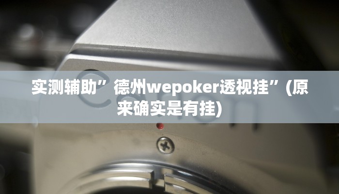 实测辅助”德州wepoker透视挂”(原来确实是有挂)