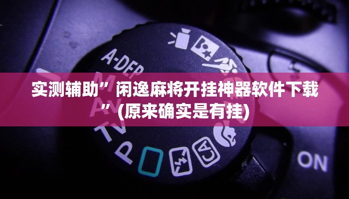 实测辅助”闲逸麻将开挂神器软件下载”(原来确实是有挂)