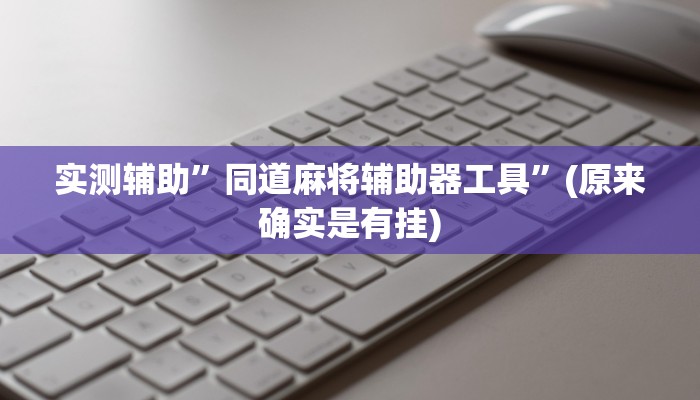 实测辅助”同道麻将辅助器工具”(原来确实是有挂)