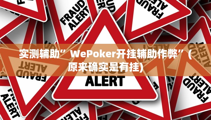 实测辅助”WePoker开挂辅助作弊”(原来确实是有挂)
