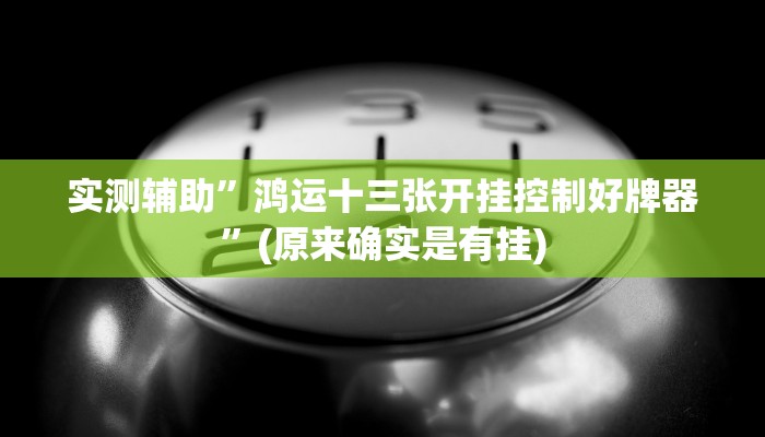 实测辅助”鸿运十三张开挂控制好牌器”(原来确实是有挂)