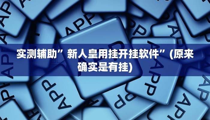 实测辅助”新人皇用挂开挂软件”(原来确实是有挂)