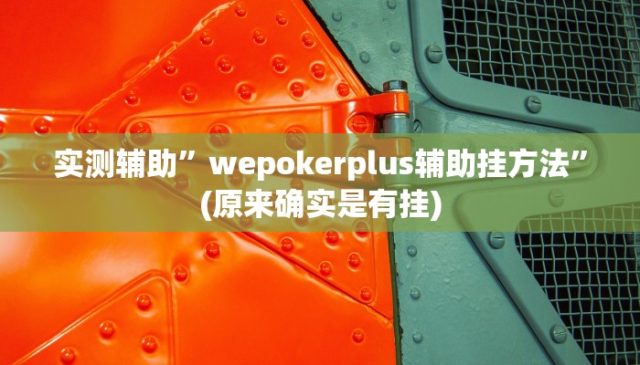 实测辅助”wepokerplus辅助挂方法”(原来确实是有挂)