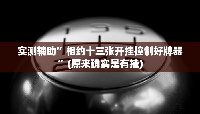 实测辅助”相约十三张开挂控制好牌器”(原来确实是有挂)