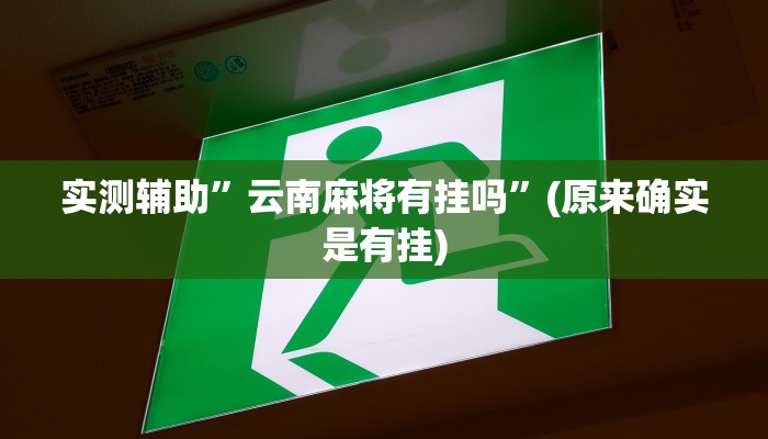 实测辅助”云南麻将有挂吗”(原来确实是有挂)