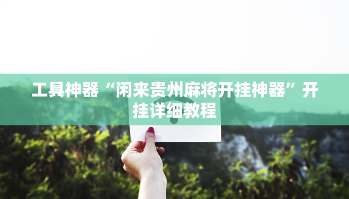 工具神器“闲来贵州麻将开挂神器”开挂详细教程