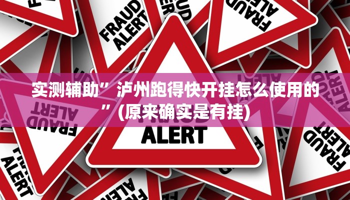 实测辅助”泸州跑得快开挂怎么使用的”(原来确实是有挂)
