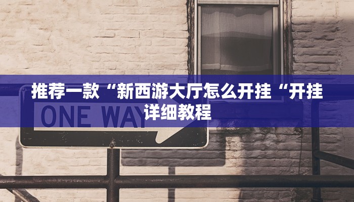 推荐一款“新西游大厅怎么开挂“开挂详细教程