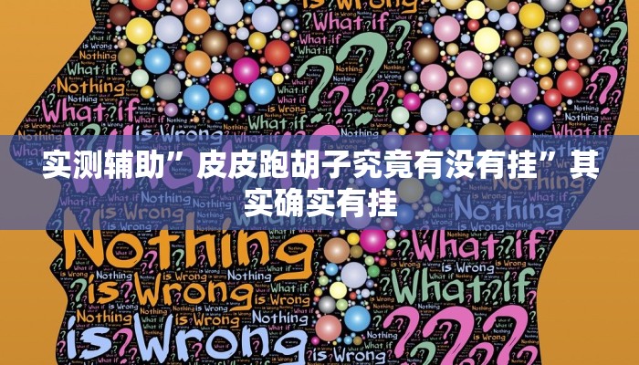 实测辅助”皮皮跑胡子究竟有没有挂”其实确实有挂