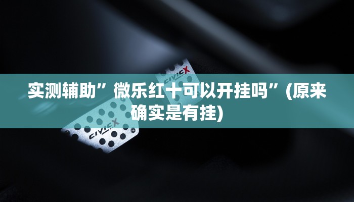 实测辅助”微乐红十可以开挂吗”(原来确实是有挂)
