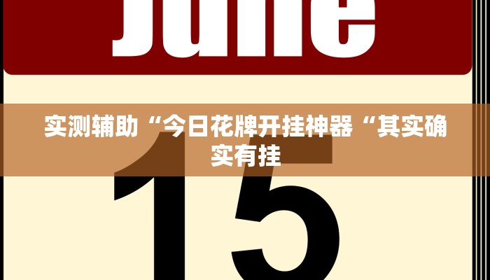 实测辅助“今日花牌开挂神器“其实确实有挂