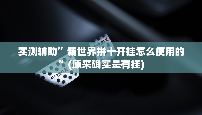 实测辅助”新世界拼十开挂怎么使用的”(原来确实是有挂)