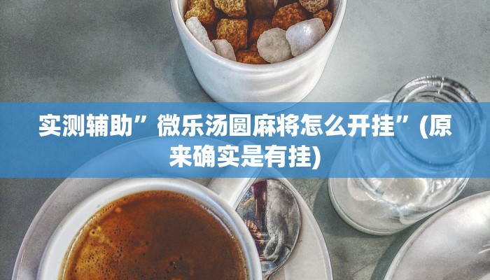 实测辅助”微乐汤圆麻将怎么开挂”(原来确实是有挂)