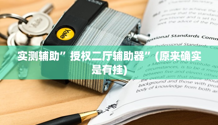 实测辅助”授权二厅辅助器”(原来确实是有挂)
