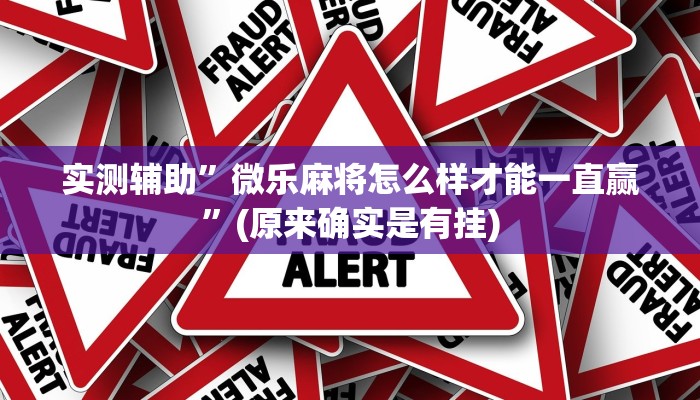 实测辅助”微乐麻将怎么样才能一直赢”(原来确实是有挂)