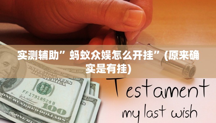 实测辅助”蚂蚁众娱怎么开挂”(原来确实是有挂)