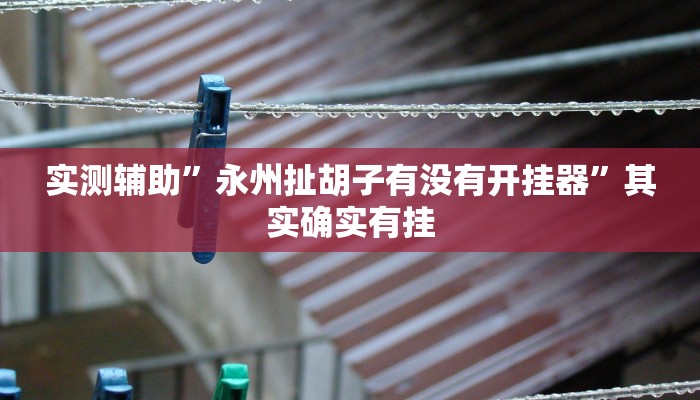 实测辅助”永州扯胡子有没有开挂器”其实确实有挂