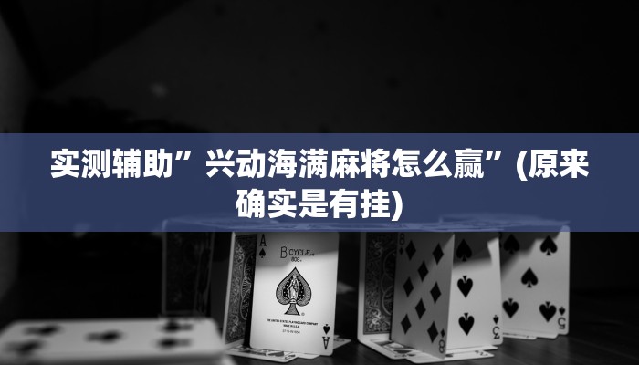 实测辅助”兴动海满麻将怎么赢”(原来确实是有挂)