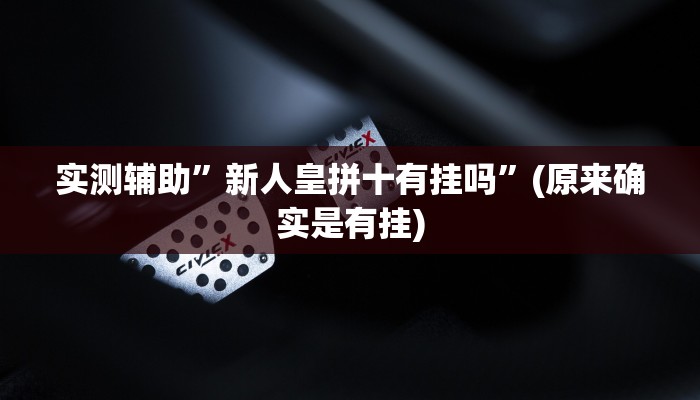 实测辅助”新人皇拼十有挂吗”(原来确实是有挂)