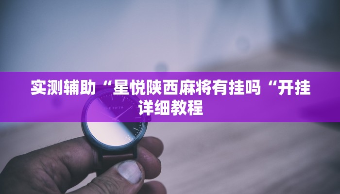 实测辅助“星悦陕西麻将有挂吗“开挂详细教程