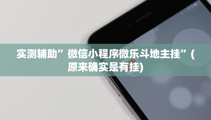 实测辅助”微信小程序微乐斗地主挂”(原来确实是有挂)